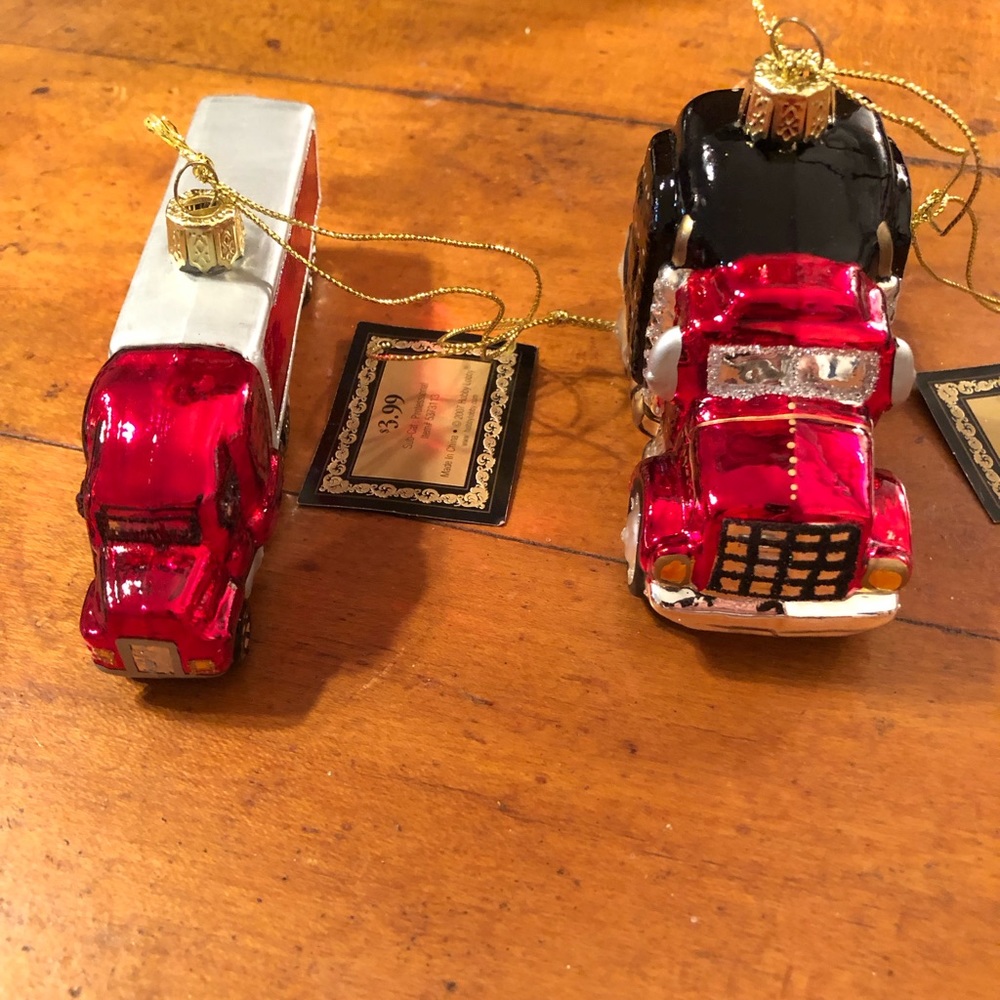 2 TRUCKER ORNAMENTS